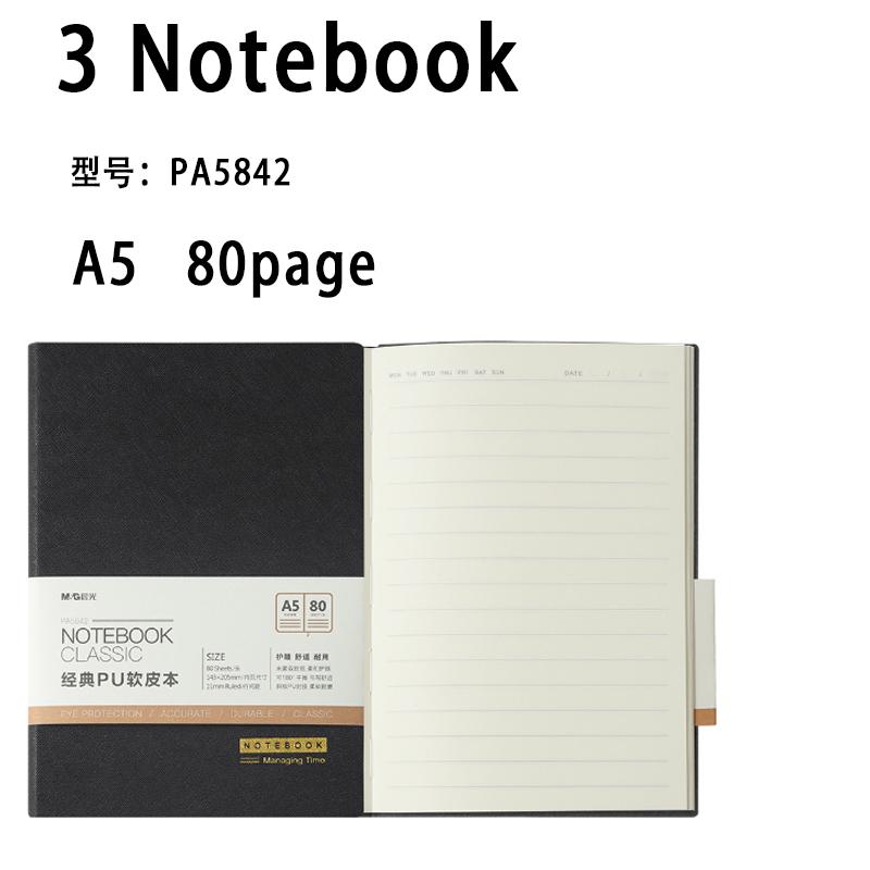 M&G A5 Notebook, 120/80-page lined notebook, smooth writing, suitable for diaries, school, and office use