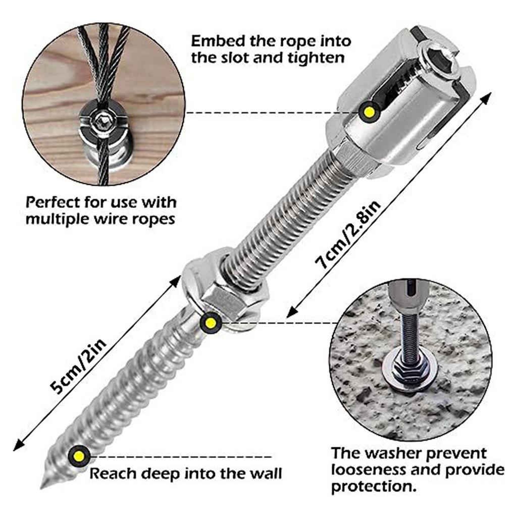 10 Pieces Trellis Crosshead Hubs Climbing Plants Kit Stainless Supports Expansion Anchors