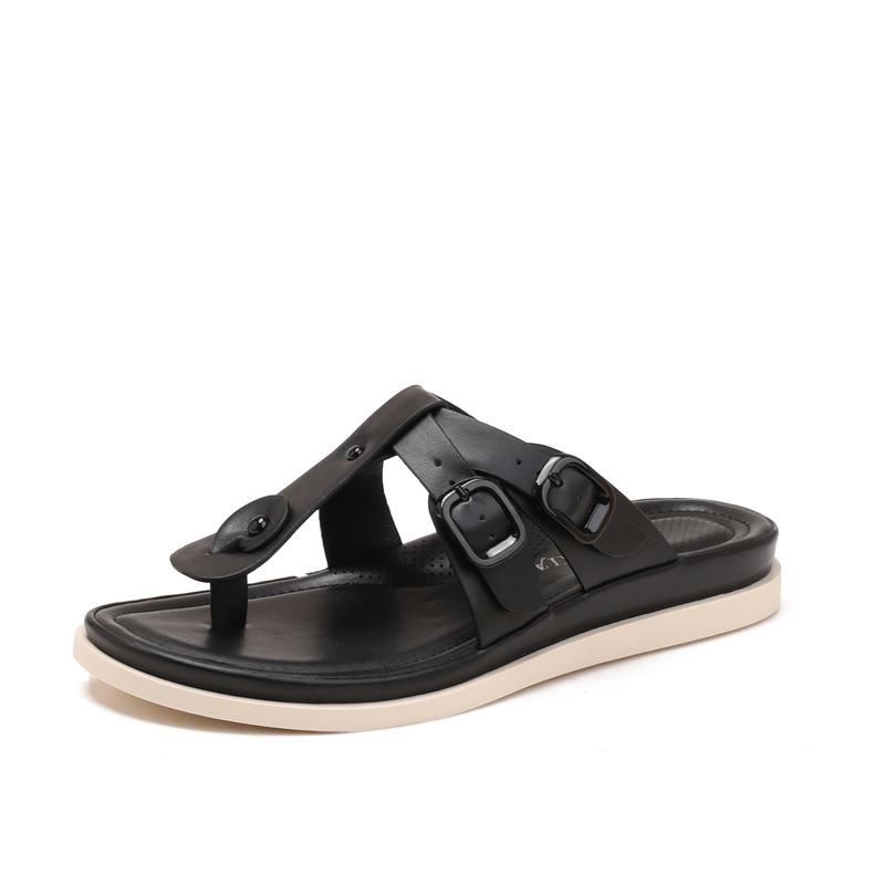 Fashion Slippers for Women 2025 Summer New with Buckle for Casual Wear Comfortable Clip Toe Thick Soled Sandals Womens Flip Flops Woman