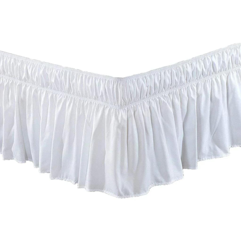 Twin/Full/Queen/King Size Bed Skirt Dust Ruffle Fit Bedspread Double Bed Skirt Adjustable Elastic Belt 40cm Height Jupe De Lit