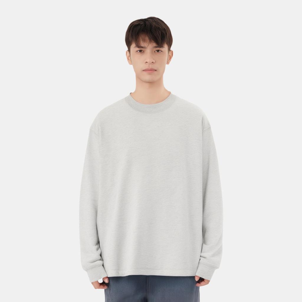 Fear of God Essentials Fall SS22 Relaxed Crewneck Sweatshirt With Flocked Logo Men Sweatshirt Light-Oatmeal FOG-SS22-340