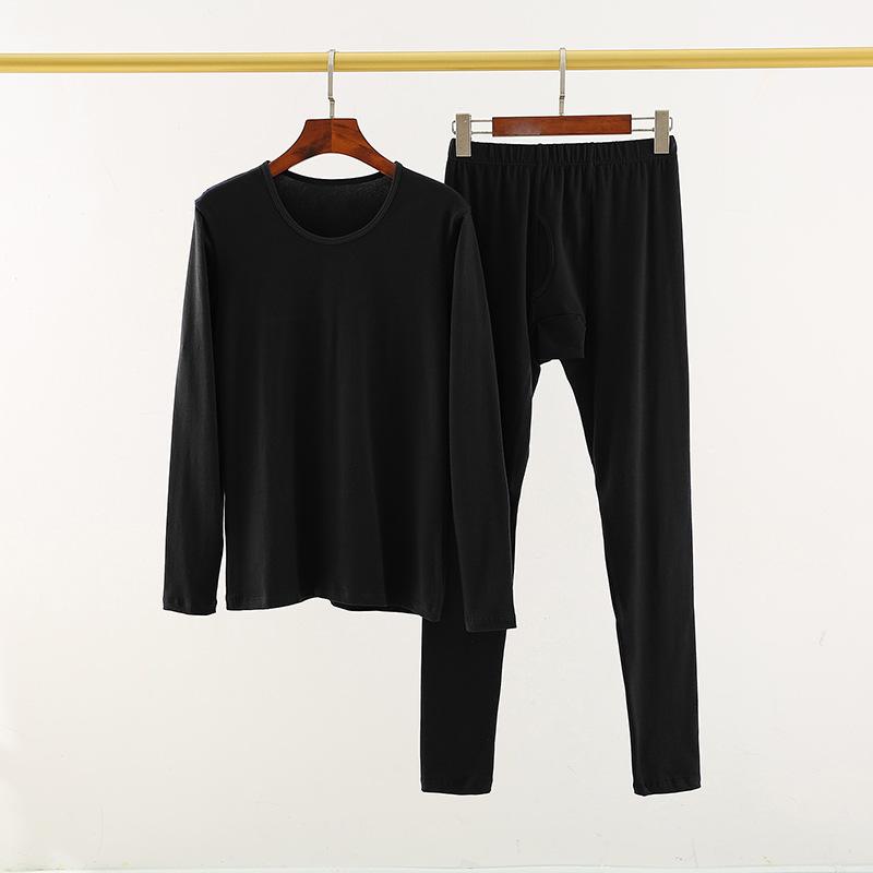 Men's Autumn/Winter Thin Lycra Cotton Base Layer Set: Warm Underwear & Knitwear Pants