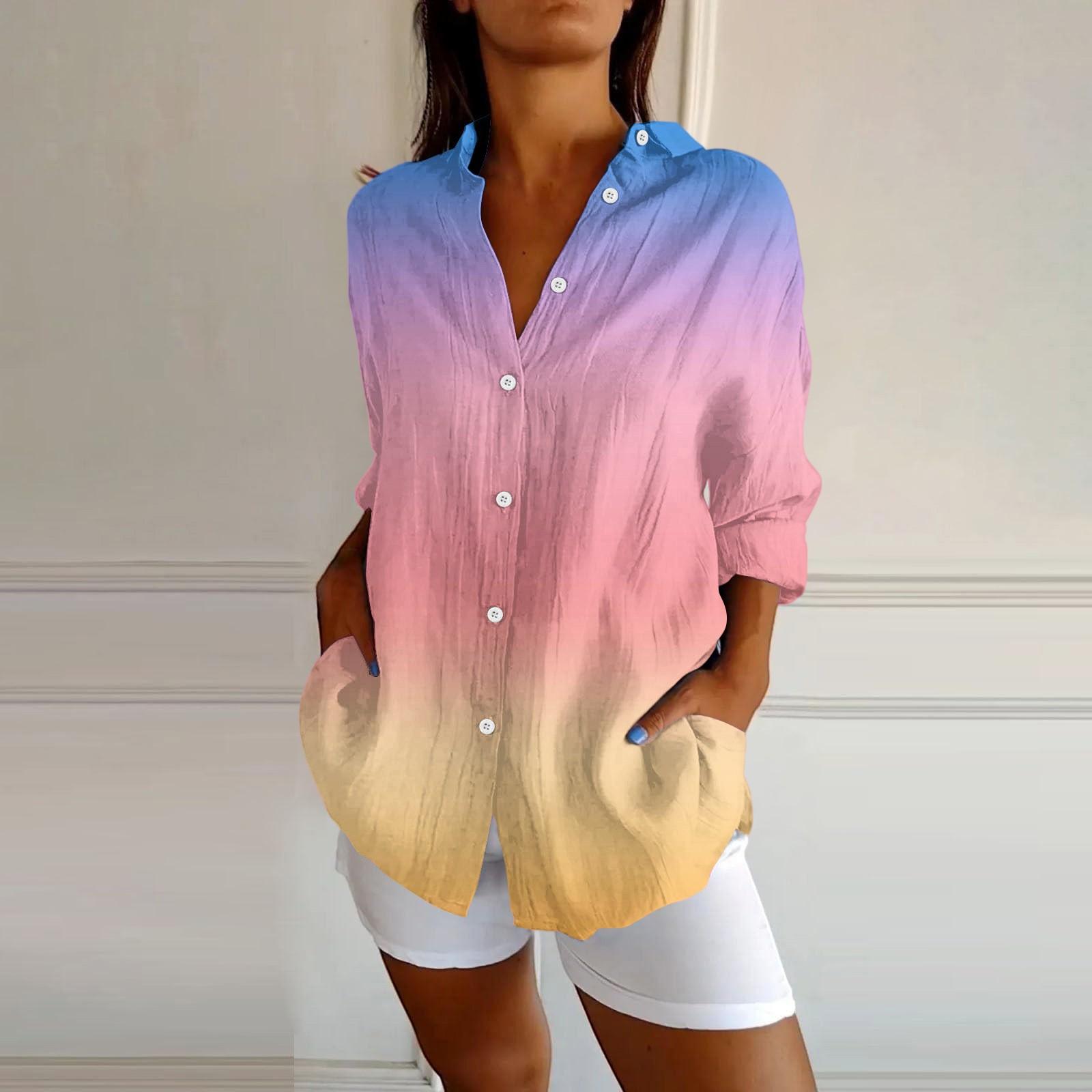 

Жіночі сорочки на ґудзиках, бавовняно-лляні, з довгим рукавом, сорочки для сукні, повсякденні літні топи, робочі блузи XL жовтий