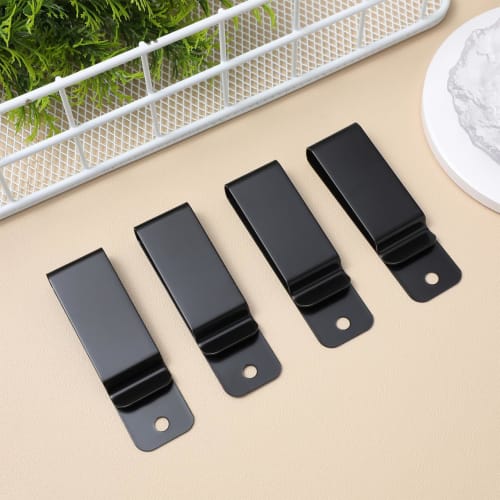 LIOOBO Belt Clip Holder, Stylish Holster Sheath Grip with Hook Tuck, for Bags, Belts, and Backpacks, Pack of 10 (Black)