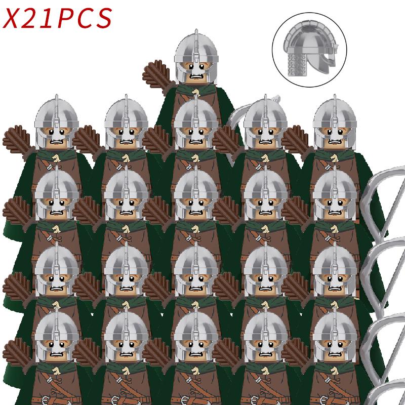 New 8pcs/lot MOC Uruk-hai Orc Army Group Orcus Figures Model Building Blocks LOTR Bricks Medieval Toys for Children gifts