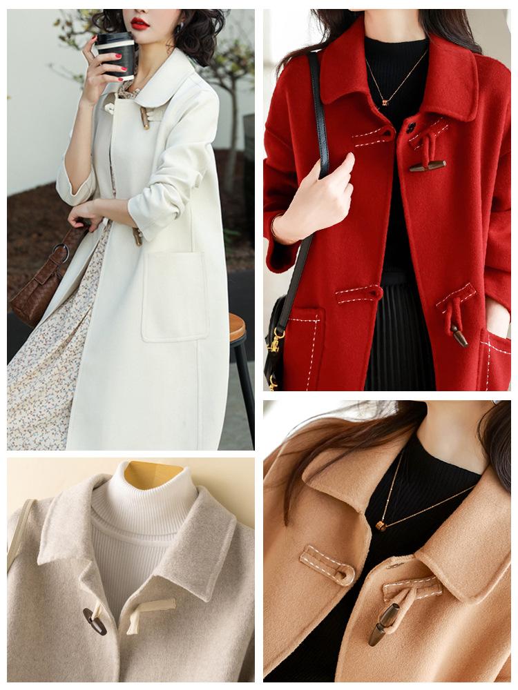 20pcs 30-60mm 7Sizes Natural Wood Toggle Horn Buckles Wooden Buttons Sewing Crafts for Overcoat Handmade Oval Stopper Button