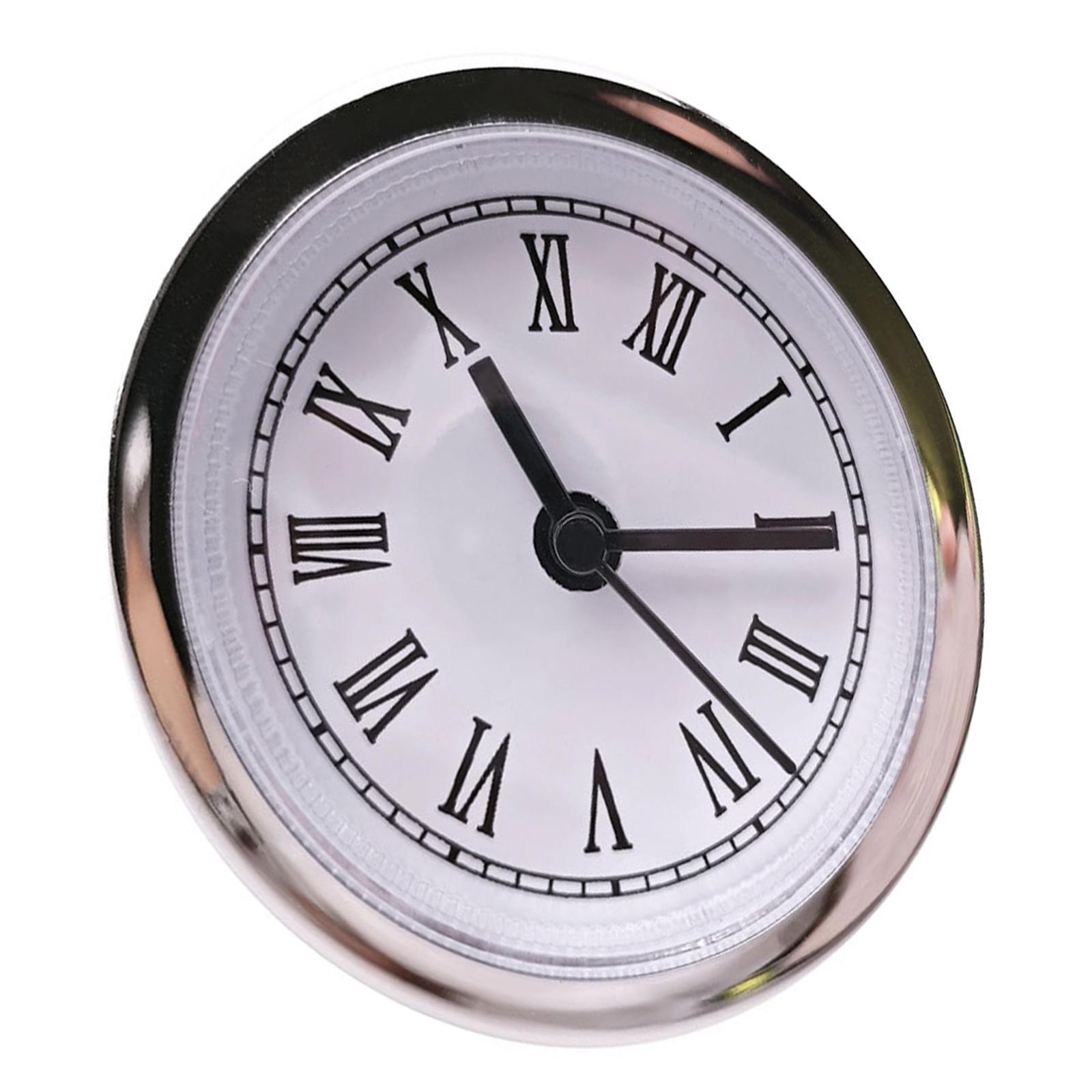 

Элегантная кварцевая вставка для часов 60 мм с серебристой отделкой Вставка для часов с римскими цифрами Отлично подходит для создания настенных часов на заказ