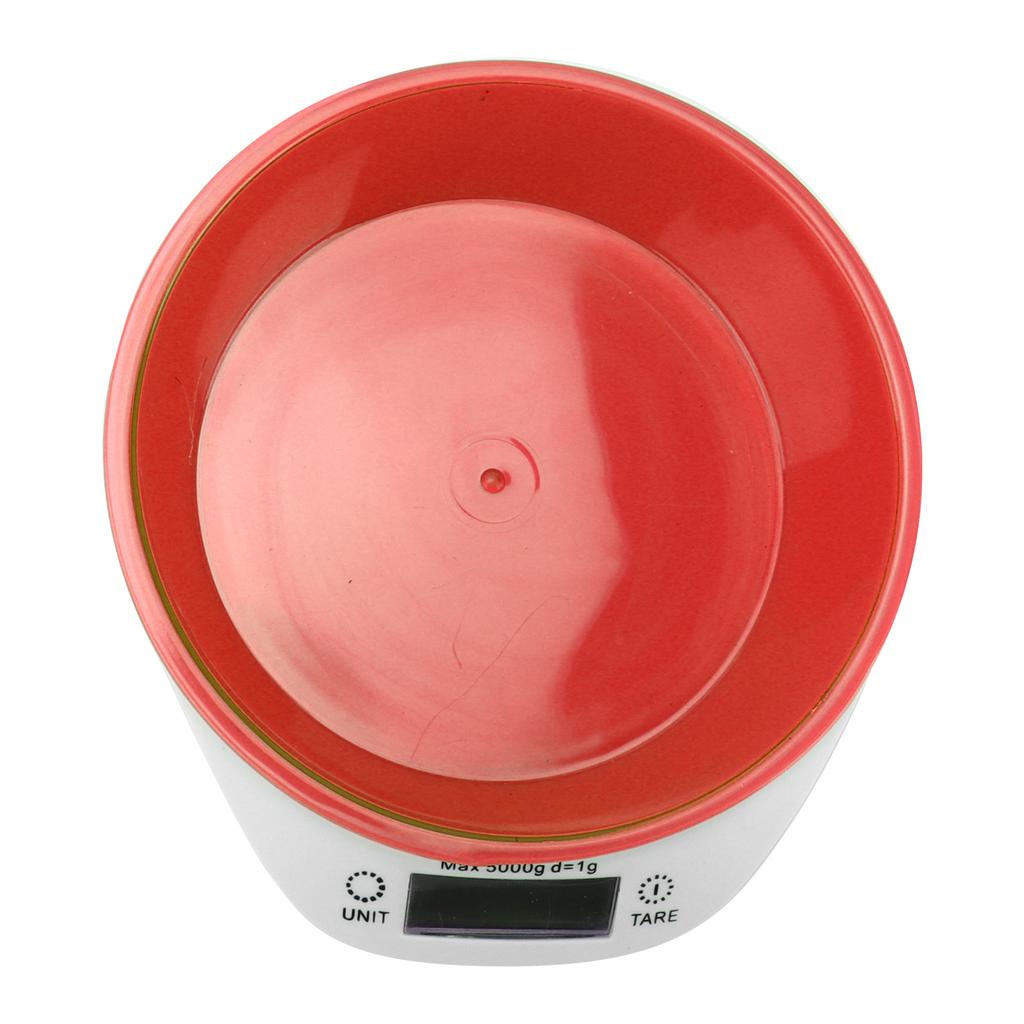 Pet Food Scale Bowl Cat Dog Digital Kitchen Food Weighing Bowl for Pet Food Baking CookingRed