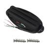 FLEOR Full Black Alnico 5 Hot Dual Rails Pickup Mini Humbucker Pickup 4 Conductors for ST/SQ Guitar