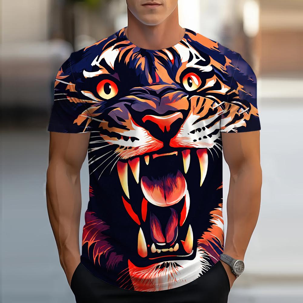 

Летняя мужская детская 3D леопардовая футболка модные топы с круглым вырезом футболки мужская модная одежда с коротким рукавом повседневная стильная уличная одежда 6XL