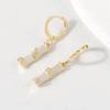 Chinese style simple new earrings opal bamboo joint retro style exquisite ear buckle fashion temperament versatile woman