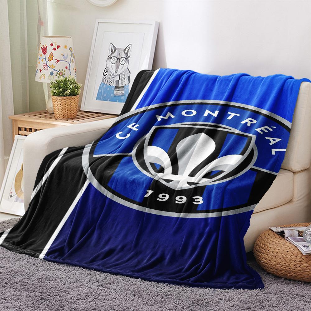 1Pc CF Montreal Print Flannel Blanket High Quality Warm Comfortable Cover for All Seasons Perfect for Gifts Home Decor