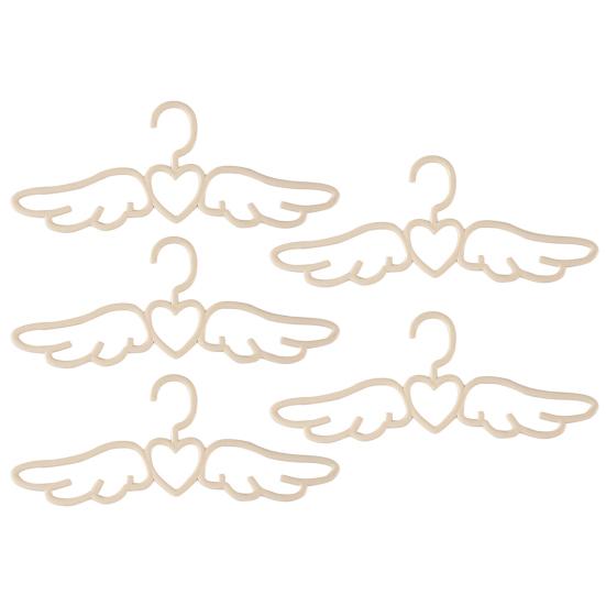 

5 шт. вешалка для одежды, милая бесследная организация одежды, форма крыльев ангела, вешалка для одежды, товары для дома бежевый