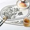 French Print Western Restaurant Heat-Insulating Mats Pu Leather Placemat Waterproof And Oil-Proof Table Mats