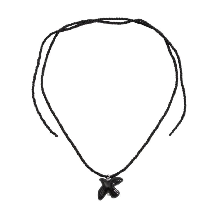 Delicate Ceramic Charm Necklace With Soft Nylon Tie For All Day Comfort