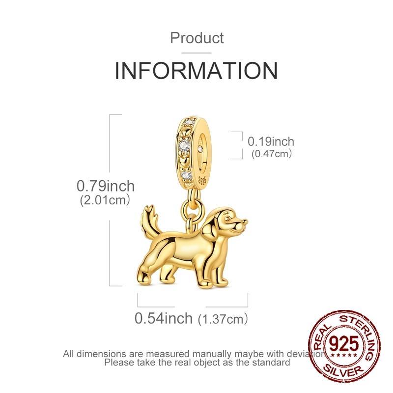 Dachshund Charm Copper Golden Retriever Puppy Dangle Pendants Fits Bangle Bracelets Necklaces DoItYourself Jewellery