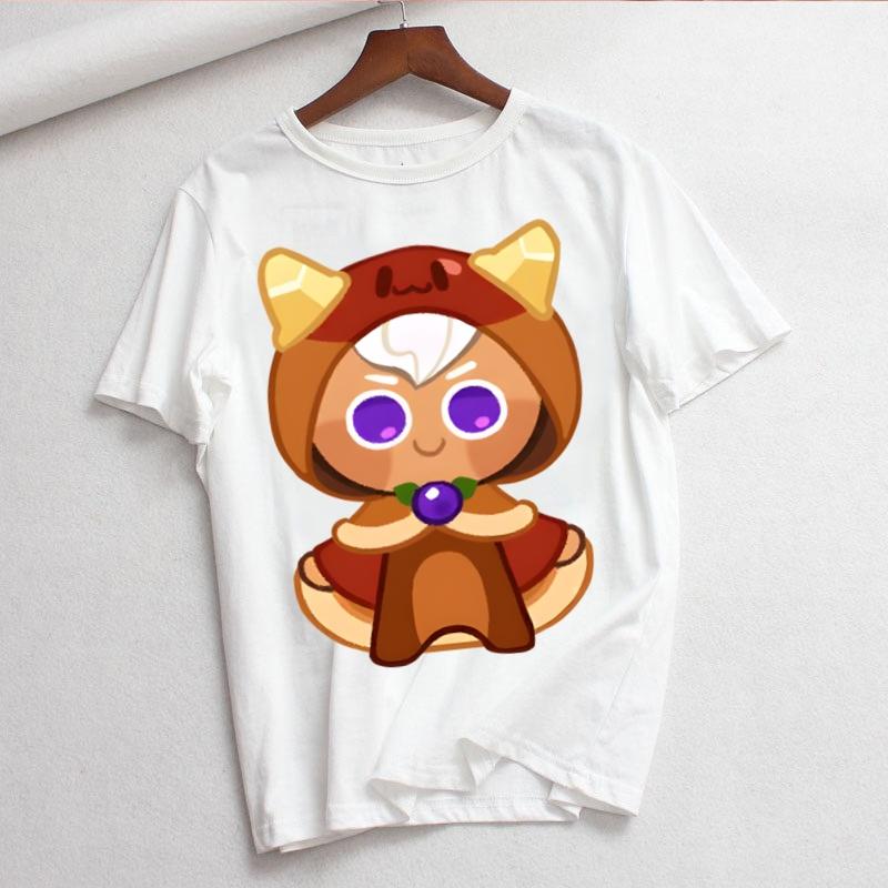 Shadow Milk Cookie Run Kingdom Pure Vanilla Cookie Print Ladies Tshirt Ladies Casual ocollar Shirt Short Sleeve Ladies