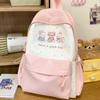 Schoolbag Japanese ins solid color schoolbag for women 1011 new college style junior high school student backpack cute printed backpack for women