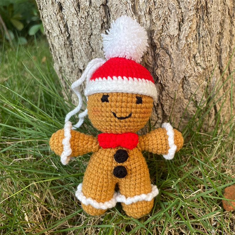 Handmade Crochet Animal Dolls: Brown Bear, Pug, White Dove & Hedgehog Ornaments