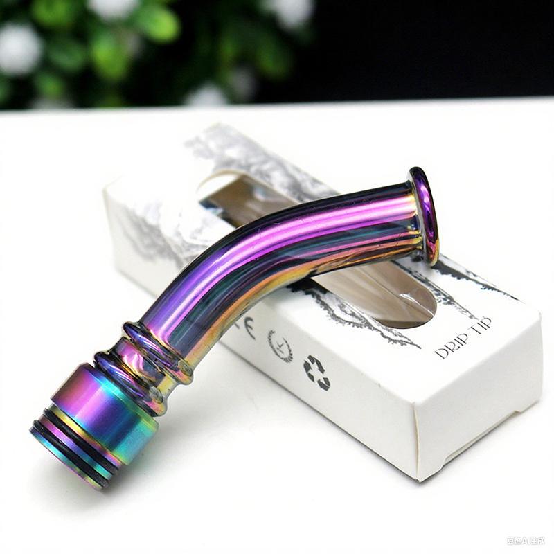 1Pcs 810/510 Stainless Steel Long Straw Tip Curved Glass Drip Nozzle Accessories