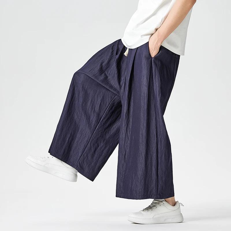 Men Loose Wide Leg Pants Men Casual Oversized Straight Pants Male Oversize Jogger Harajuku Pants Chinese Style Men Trousers