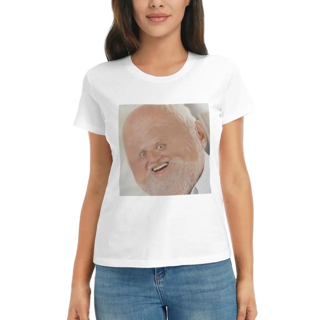 Damen T-Shirt Hide The Pain Harold Meme Sommer Kurzarm T-Shirts Rundhals Baumwolle T-Shirts Kleidung Tops Streetwear
