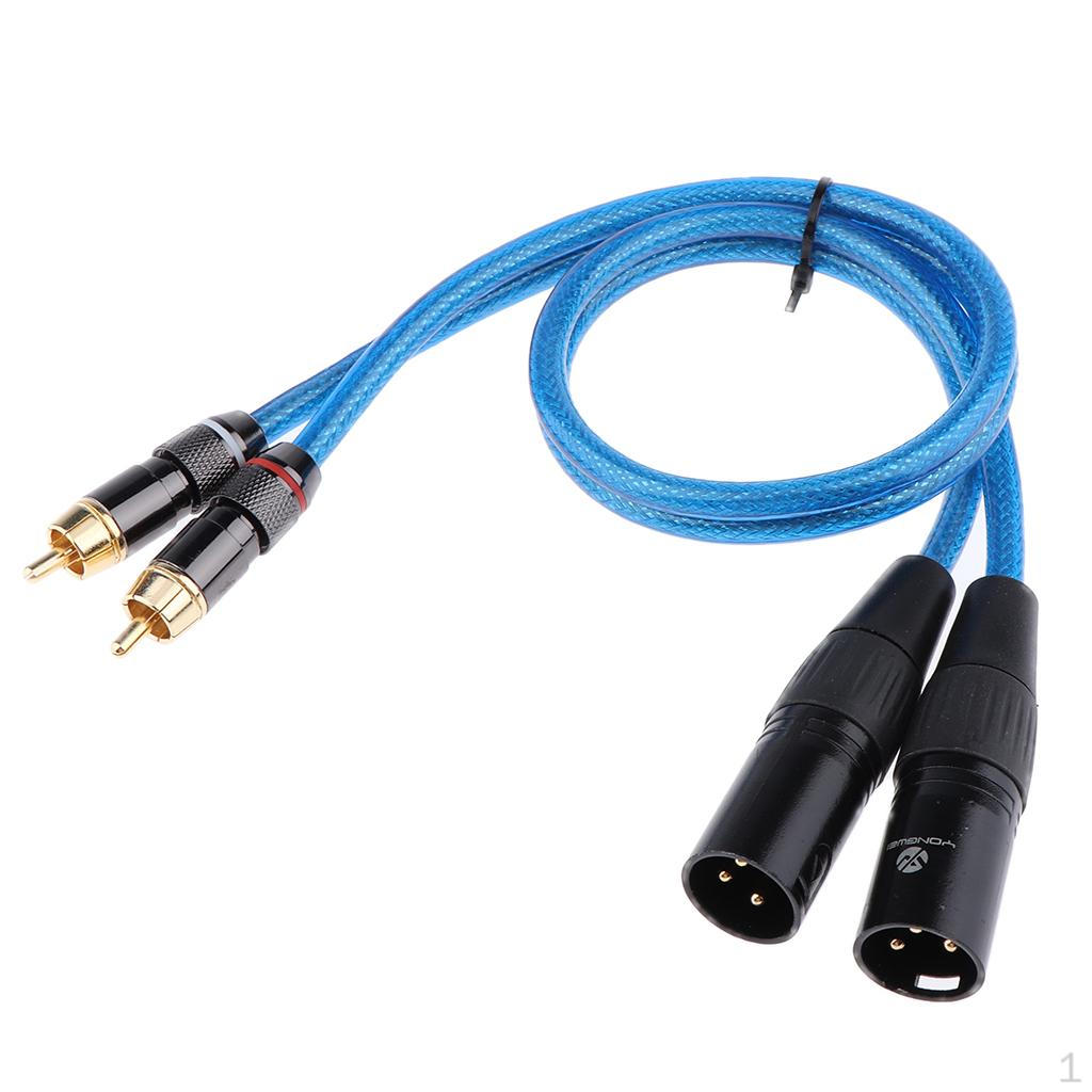 

2 XLR Male To RCA Audio Patch Extension Cable Cord 50cm