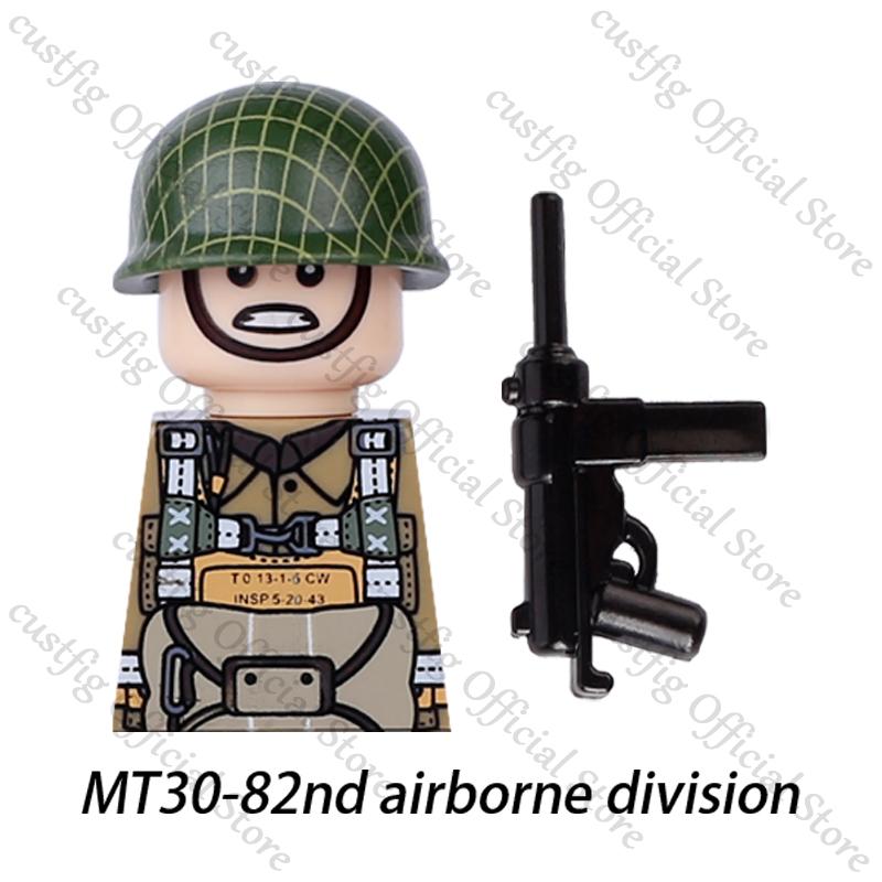WW2 US Navy Military Airborne Field Corps Soldier Figures Building Blocks Army Flying Tigers Infantry Gun Weapon Bricks Kids Toy