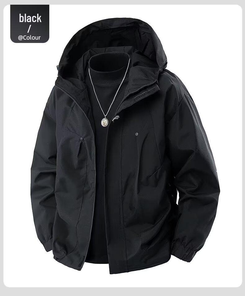 Men's Windproof Waterproof Stain-Resistant Mountaineering Jacket - Outdoor Spring/Autumn Casual Workwear for Climbing