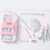 9Piece Compass and Ruler Technical Drawing Set With Non Slip Grips Plastic Measurement Tools For Precisions Work