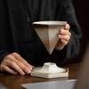 Retro Coffee Cup Creative Hexagonal Cup Light Luxury Coarse Pottery Mug Handmade Cup Nordic Design Cone Cup