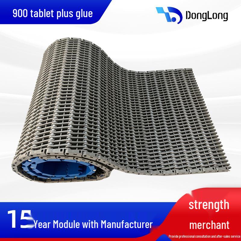 900 Ribbed Plastic Mesh Chain Belt for Pasteurization & Heat Shrink Film Packaging Machines