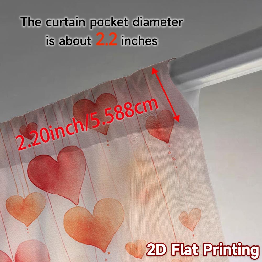 2D Flat Printing  JIT 2pcs   Curtains (Without Rod) Heartfall Canvas Modern Minimalist Curtains Versatile Fabric Curtains Festive