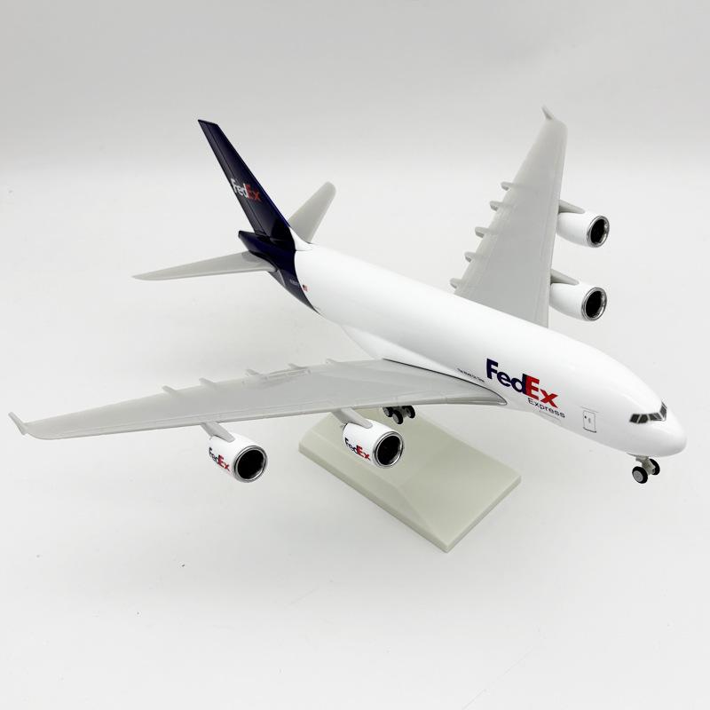 A380 30cm 1/240 Scale Fedex Airplane Resin Simulation Model With Aircraft Wheels & Base Toys Plane Office Decoration