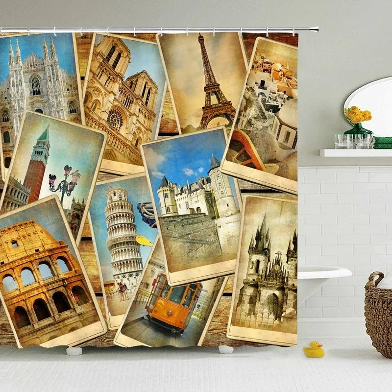 Waterproof Bathroom Shower Curtain New York Woman Street View Polyester Bathroom Curtain Printing Shower Curtains Bath Screen