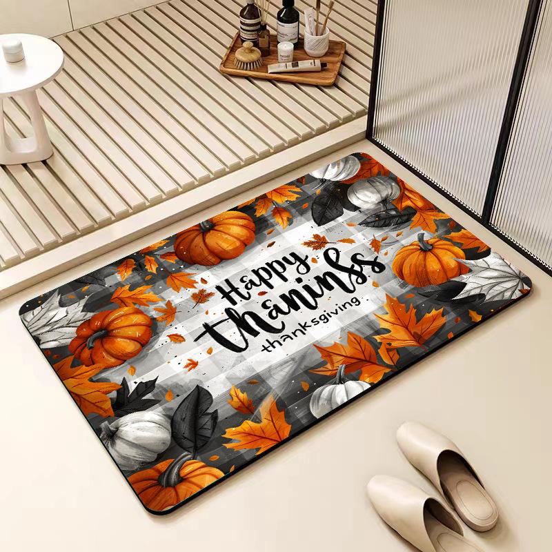 

Рождественский коврик для пола из диатомовой грязи, сильно впитывающий, коврик для пола в ванной, праздничная атмосфера, противоскользящий коврик для пола в ванной 40 * 60cm