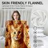 1 piece orange cat-themed flannel blanket, soft, suitable for sofa, bed, office, all-season use.