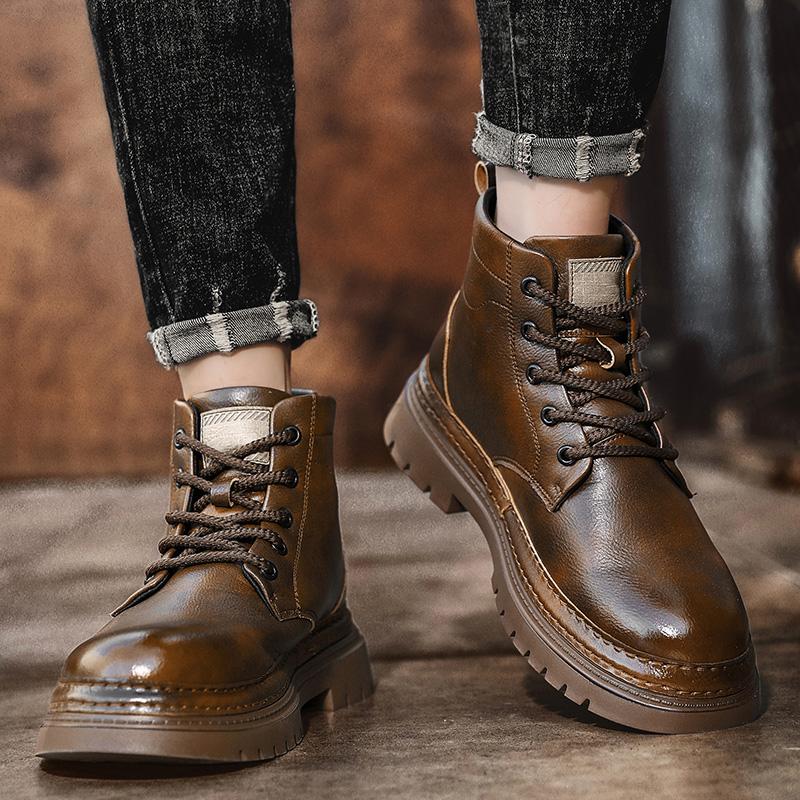 Luxury Men's Boots High-quality Autumn and Winter Style Outdoor Fashion Street Daily Business or Office Work High Top Shoes