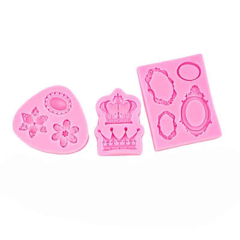 Po Rám Zrcadlo Šperky Koruna Silikonová Forma Pryskyřičné Nástroje Sugarcraft Košíček Pečící Forma Fondant Nástroje na Zdobení Dortů