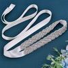 Light Luxury Rhinestone Waist Seal Zircon Wedding Lace-up Belt Fashion Crystal Dress Belt  Ornament