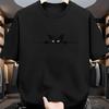 New Womens Summer Fashionable Casual Comfortable Breathable Round Neck Tshirt with Kitten Pattern Printed Outdoor Street Top