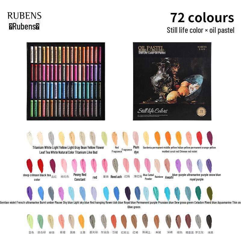 Rubens Washable Oil Pastels for Children: Soft Crayons in 24, 36 Heavy, and 48 Macaron Colors