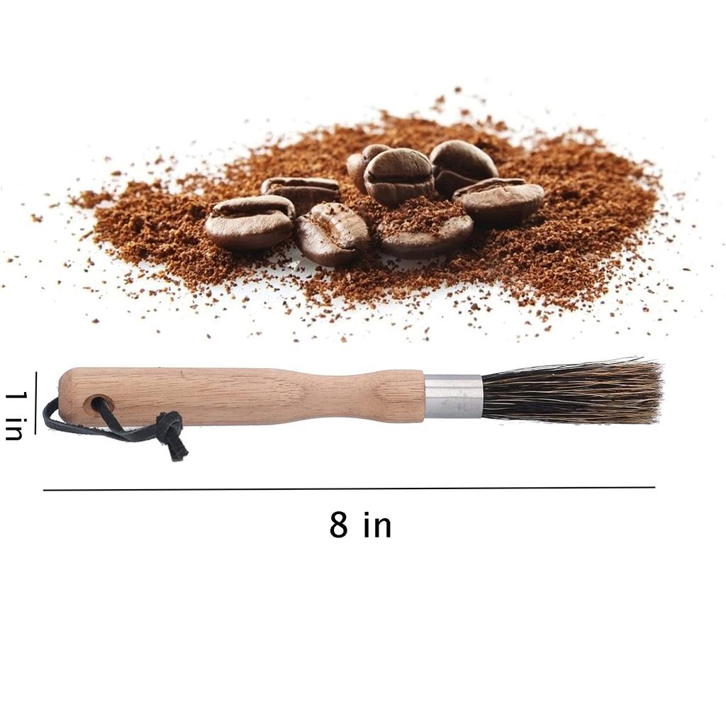 Coffee Grinder Cleaning Brush, Natural Fiber Bristles And Wooden Handle, Espresso Machine Cleaning Brush With Hanging Loop, For Home Kitchen