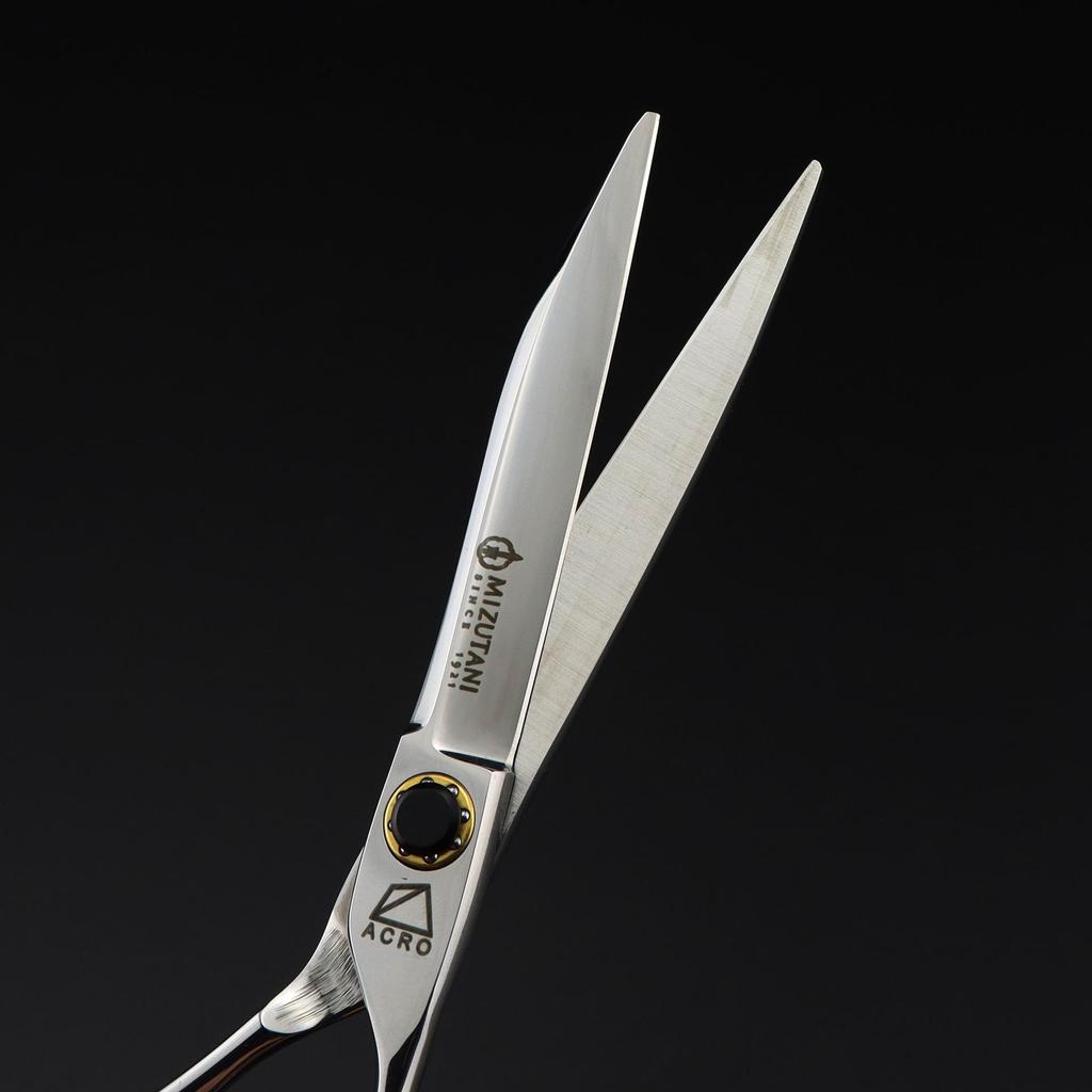 6.0-inch Mizutani FM-20 Silver Black Hairdressing & Barber Scissors Set