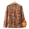 Autumn and Winter Long-sleeved Semi-turtleneck German Velvet Bottoming Shirt for the Elderly Velvet Underwear Floral Warm Autumn Clothes