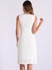 Allegra K Women's Sleeveless Sheath Dress with Boat Neck, Elegant Office Dress, White, Size M