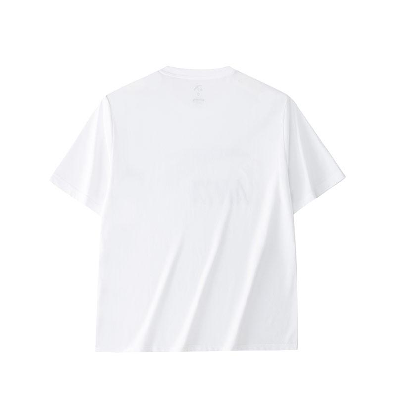 Anta Knitted Pullover Comfortable Casual Round Neck Short Sleeve T-Shirt Men Tops Magnolia-White 952428112-1