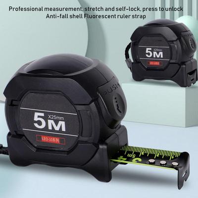 5/7.5/10M Metric Measuring Tape Self Locking Fluorescent Steel Tape Measure High Precision Wear-resistant Ruler Measuring Tools