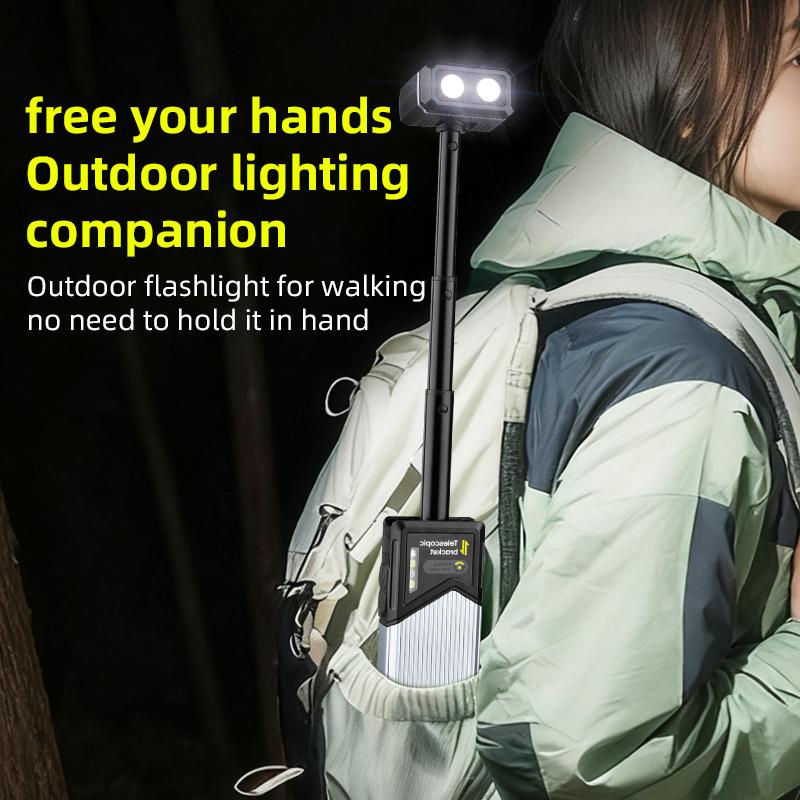 Multi-functional Work Light and Outdoor Camping Light Outdoor Retractable Magnetic Suction Work Light Rechargeable Flashlight