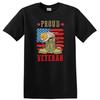 Proud Veteran Military Boots Helmet American Flag T Shirt W/ Tee